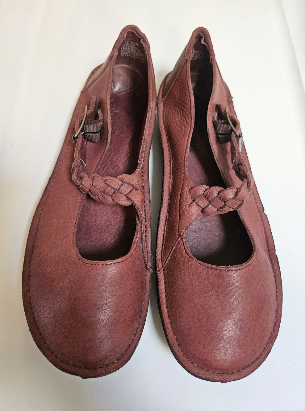 Klogs TEMPLE Zen Komfort Comfort Mary Jane Braided Shoes Burgundy Leather 9.5